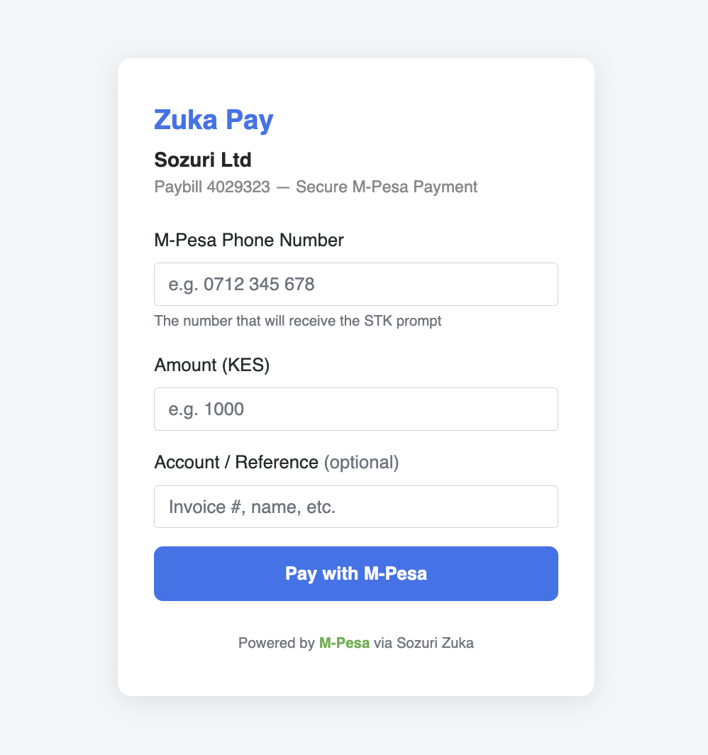 Payment Link Page